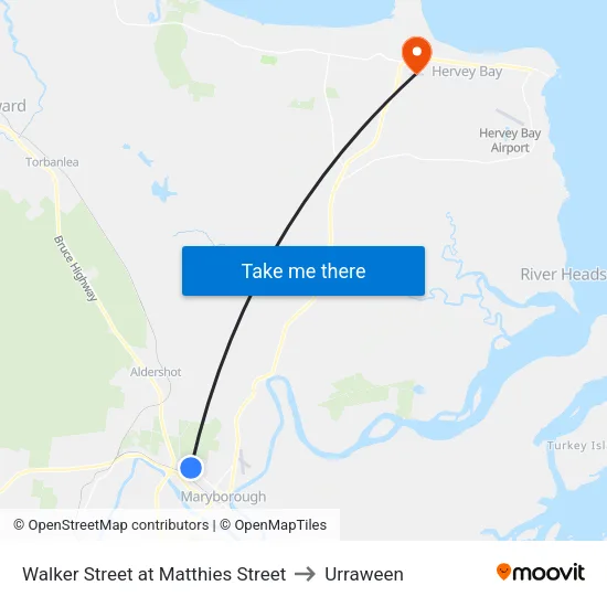 Walker Street at Matthies Street to Urraween map