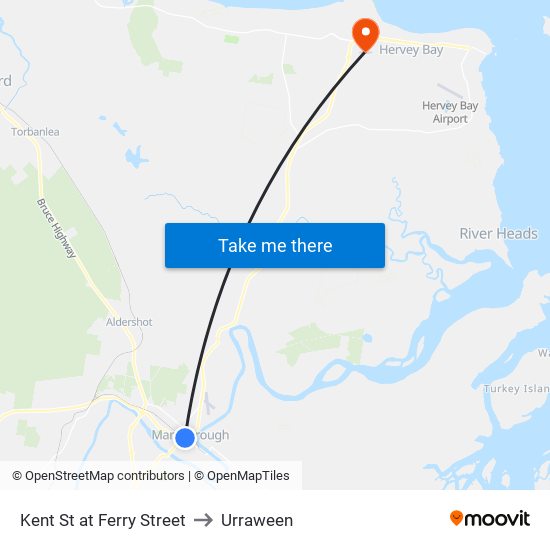 Kent St at Ferry Street to Urraween map