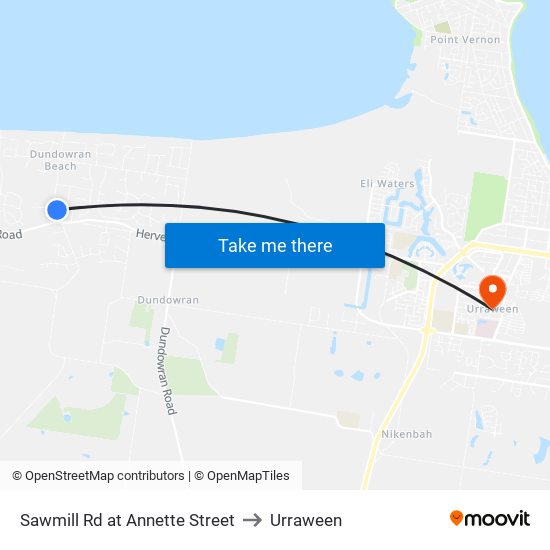 Sawmill Rd at Annette Street to Urraween map