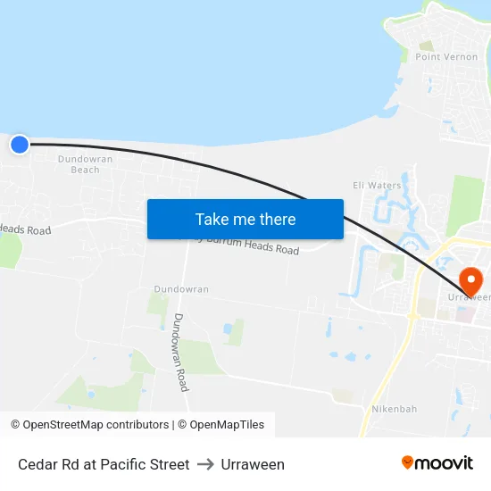 Cedar Rd at Pacific Street to Urraween map