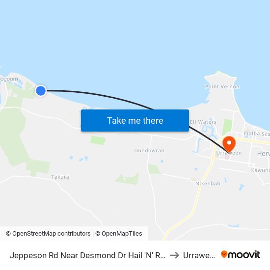 Jeppeson Rd Near Desmond Dr Hail 'N' Ride to Urraween map