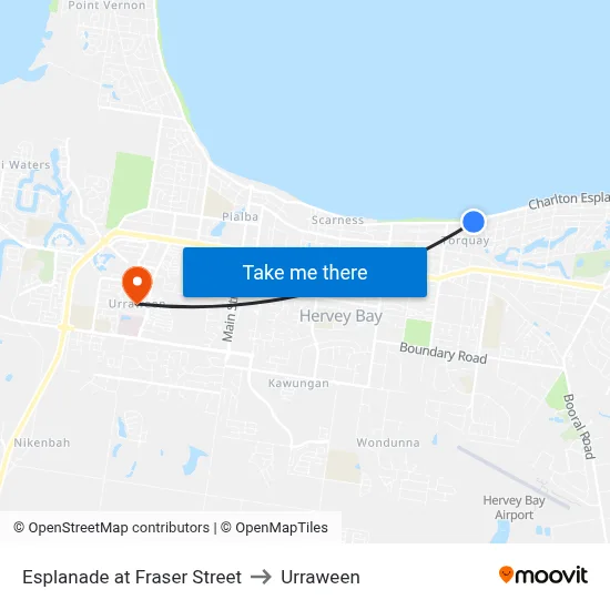 Esplanade at Fraser Street to Urraween map