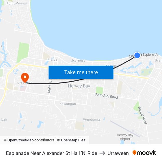 Esplanade Near Alexander St Hail 'N' Ride to Urraween map