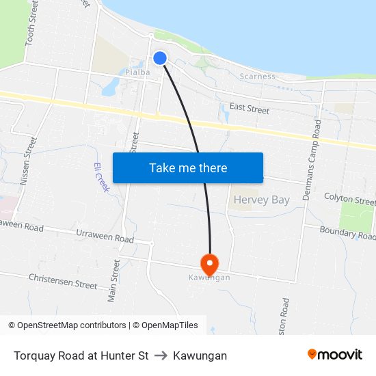 Torquay Road at Hunter St to Kawungan map