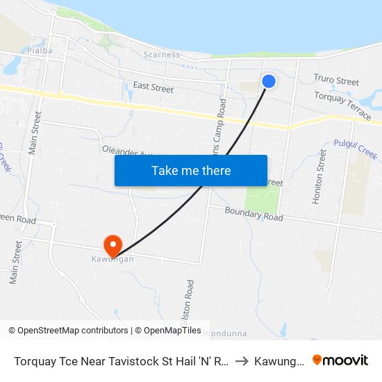 Torquay Tce Near Tavistock St Hail 'N' Ride to Kawungan map