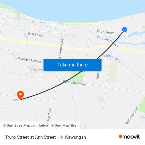 Truro Street at Ann Street to Kawungan map