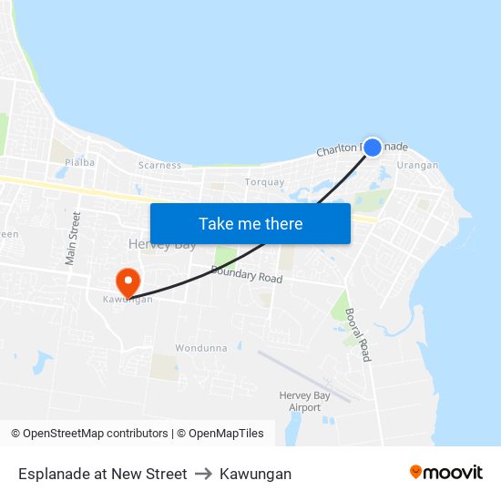 Esplanade at New Street to Kawungan map