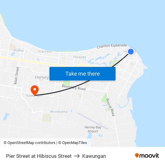 Pier Street at Hibiscus Street to Kawungan map