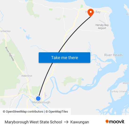 Maryborough West State School to Kawungan map