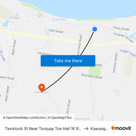 Tavistock St Near Torquay Tce Hail 'N' Ride to Kawungan map