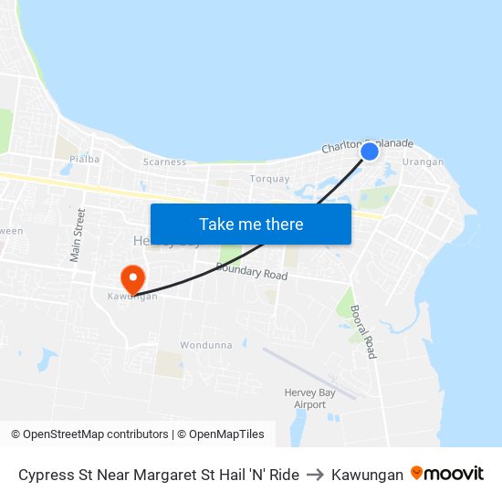Cypress St Near Margaret St Hail 'N' Ride to Kawungan map