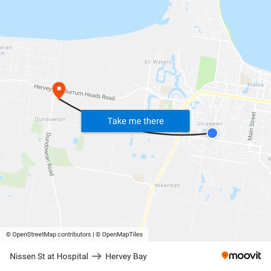 Nissen St at Hospital to Hervey Bay map