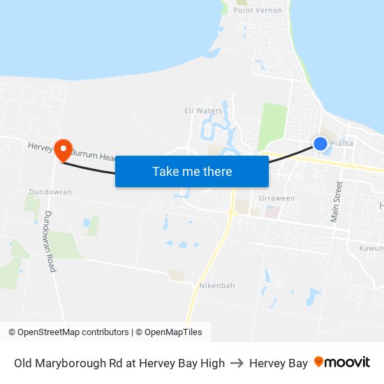 Old Maryborough Rd at Hervey Bay High to Hervey Bay map