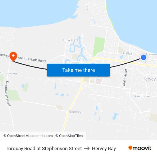 Torquay Road at Stephenson Street to Hervey Bay map