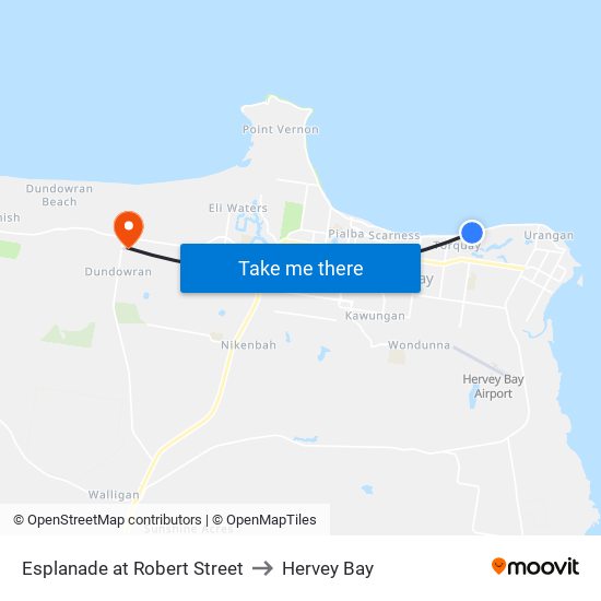 Esplanade at Robert Street to Hervey Bay map