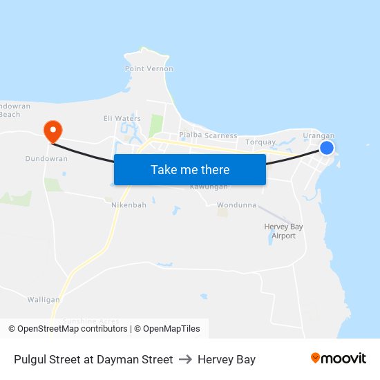 Pulgul Street at Dayman Street to Hervey Bay map