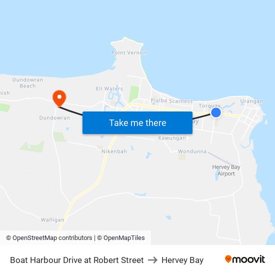 Boat Harbour Drive at Robert Street to Hervey Bay map