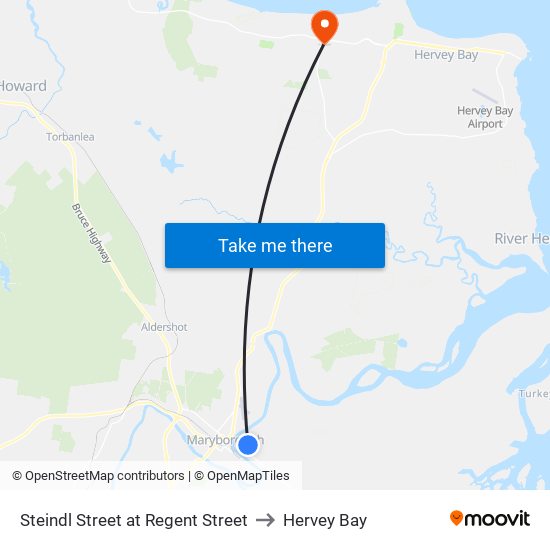 Steindl Street at Regent Street to Hervey Bay map