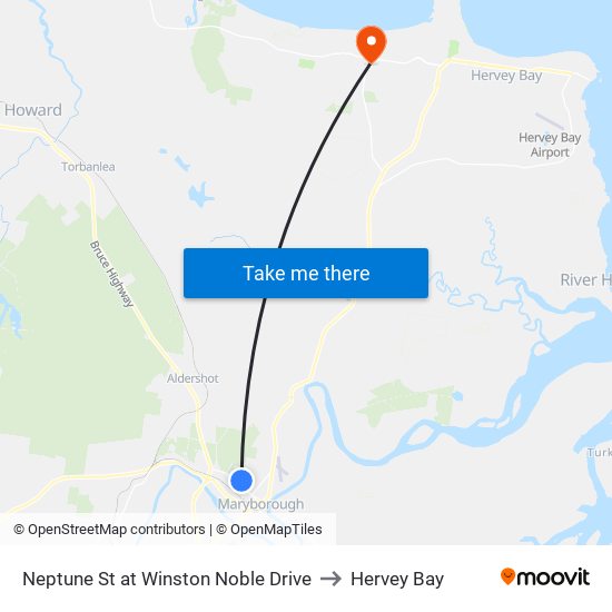 Neptune St at Winston Noble Drive to Hervey Bay map