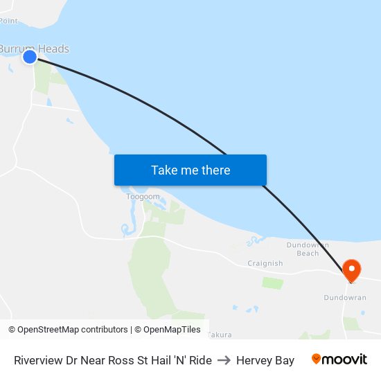 Riverview Dr Near Ross St Hail 'N' Ride to Hervey Bay map