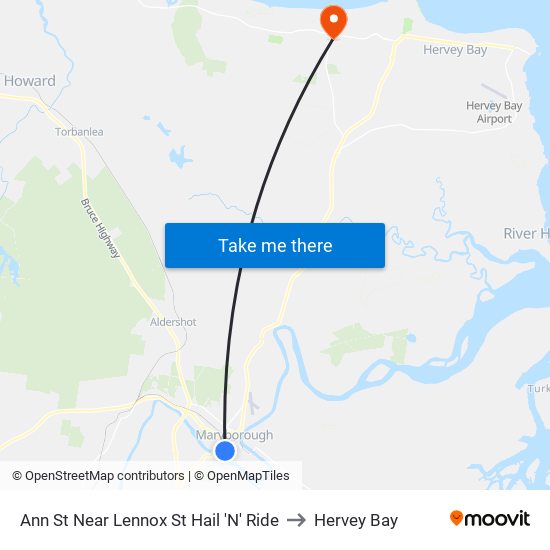Ann St Near Lennox St Hail 'N' Ride to Hervey Bay map