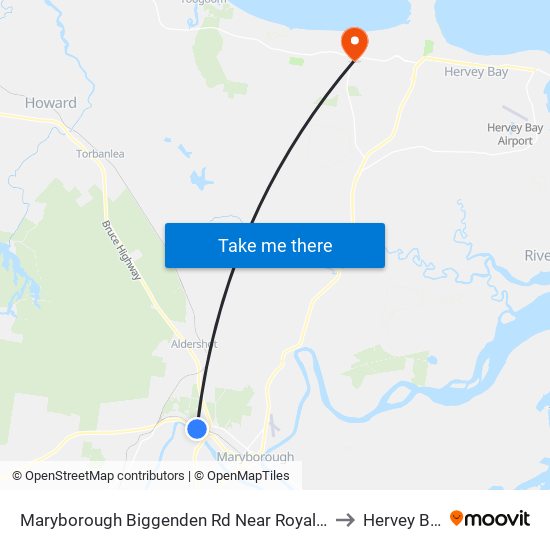 Maryborough Biggenden Rd Near Royale St to Hervey Bay map