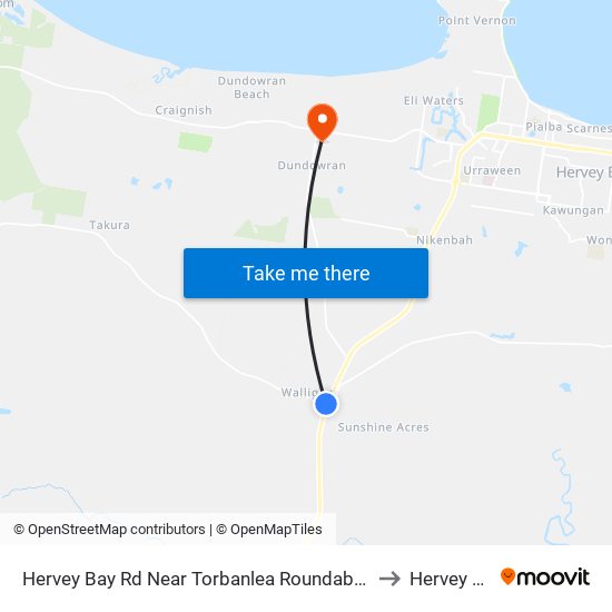 Hervey Bay Rd Near Torbanlea Roundabout Hnr to Hervey Bay map