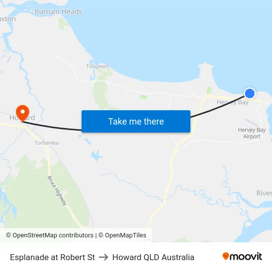 Esplanade at Robert St to Howard QLD Australia map