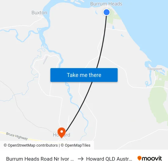 Burrum Heads Road Nr Ivor Drv to Howard QLD Australia map