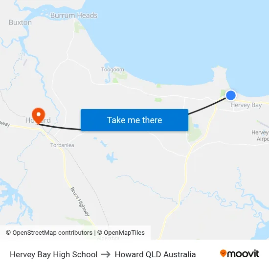 Hervey Bay High School to Howard QLD Australia map