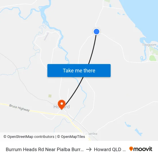 Burrum Heads Rd Near Pialba Burrum Heads Rd Hnr to Howard QLD Australia map