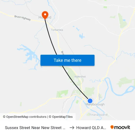 Sussex Street Near New Street Hail 'N' Ride to Howard QLD Australia map