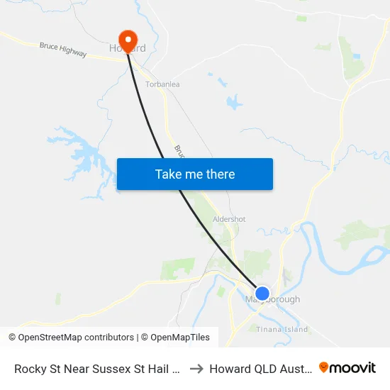 Rocky St Near Sussex St Hail N Ride to Howard QLD Australia map