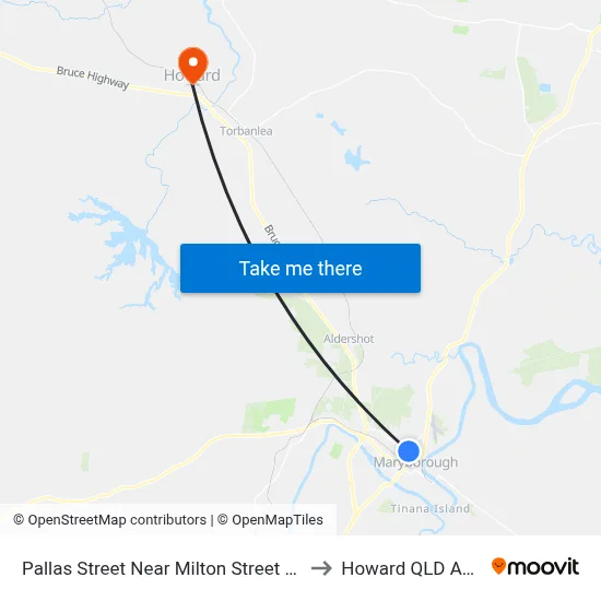 Pallas Street Near Milton Street Hail 'N' Ride to Howard QLD Australia map