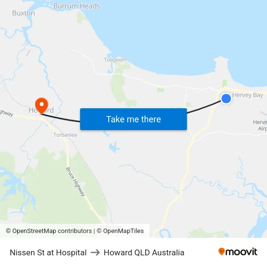 Nissen St at Hospital to Howard QLD Australia map