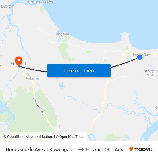 Honeysuckle Ave at Kawungan School to Howard QLD Australia map