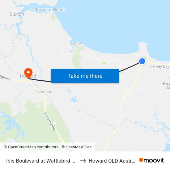 Ibis Boulevard at Wattlebird Lane to Howard QLD Australia map