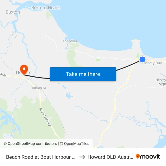 Beach Road at Boat Harbour Drive to Howard QLD Australia map