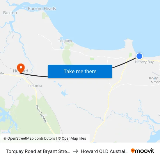 Torquay Road at Bryant Street to Howard QLD Australia map