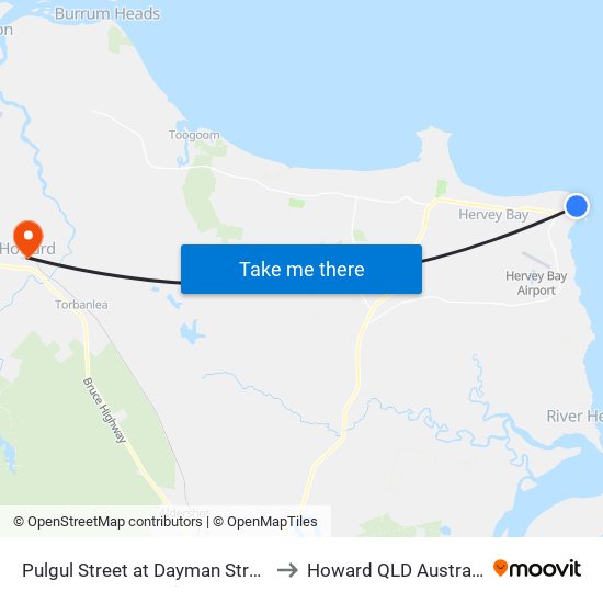 Pulgul Street at Dayman Street to Howard QLD Australia map