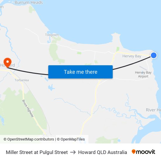 Miller Street at Pulgul Street to Howard QLD Australia map