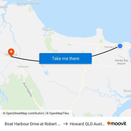 Boat Harbour Drive at Robert Street to Howard QLD Australia map