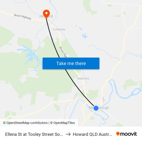 Ellena St at Tooley Street South to Howard QLD Australia map