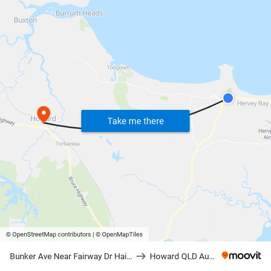 Bunker Ave Near Fairway Dr Hail 'N' Ride to Howard QLD Australia map