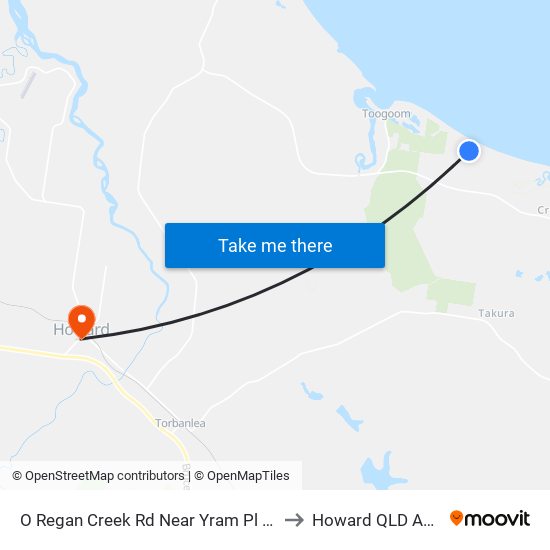 O Regan Creek Rd Near Yram Pl Hail 'N' Ride to Howard QLD Australia map