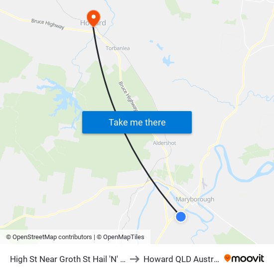 High St Near Groth St Hail 'N' Ride to Howard QLD Australia map