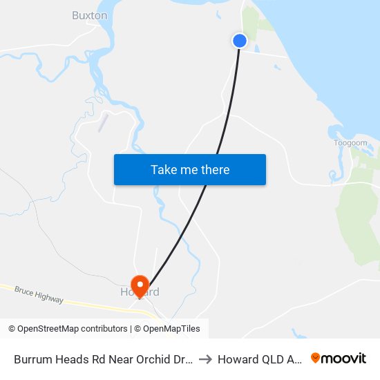 Burrum Heads Rd Near Orchid Dr Hail 'N' Ride to Howard QLD Australia map