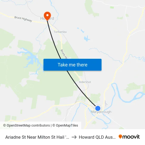 Ariadne St Near Milton St Hail 'N' Ride to Howard QLD Australia map