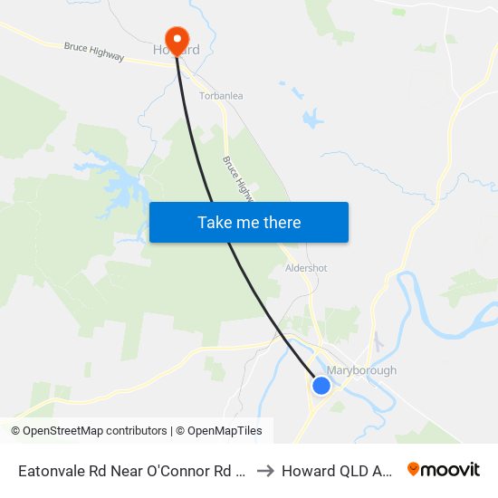 Eatonvale Rd Near O'Connor Rd Hail 'N' Ride to Howard QLD Australia map