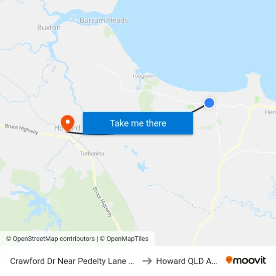 Crawford Dr Near Pedelty Lane Hail 'N' Ride to Howard QLD Australia map